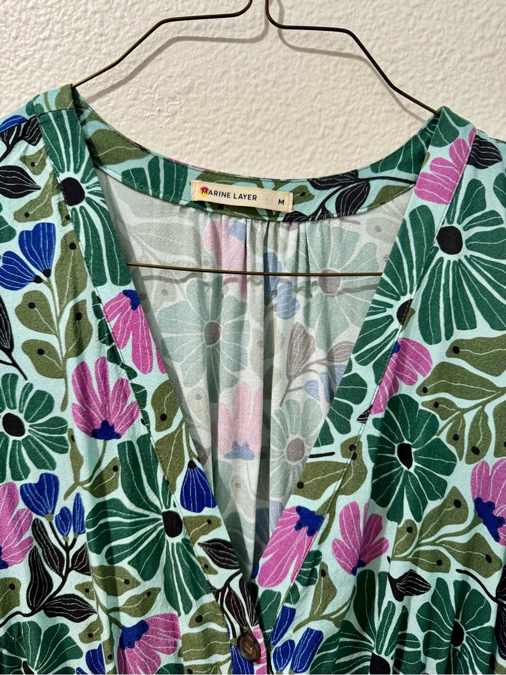 Marine Layer Annika Floral Midi Dress size M - Picture 3 of 5